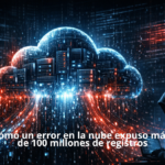 Ilustración de un error en la nube que provocó la brecha de seguridad de más de 100 millones de registros de clientes en Capital One.