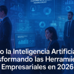 Profesional utilizando herramientas empresariales con inteligencia artificial
